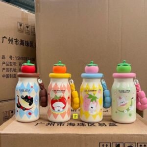 Trendy Kiids Cute Fruit Character Water Bottle with Strap